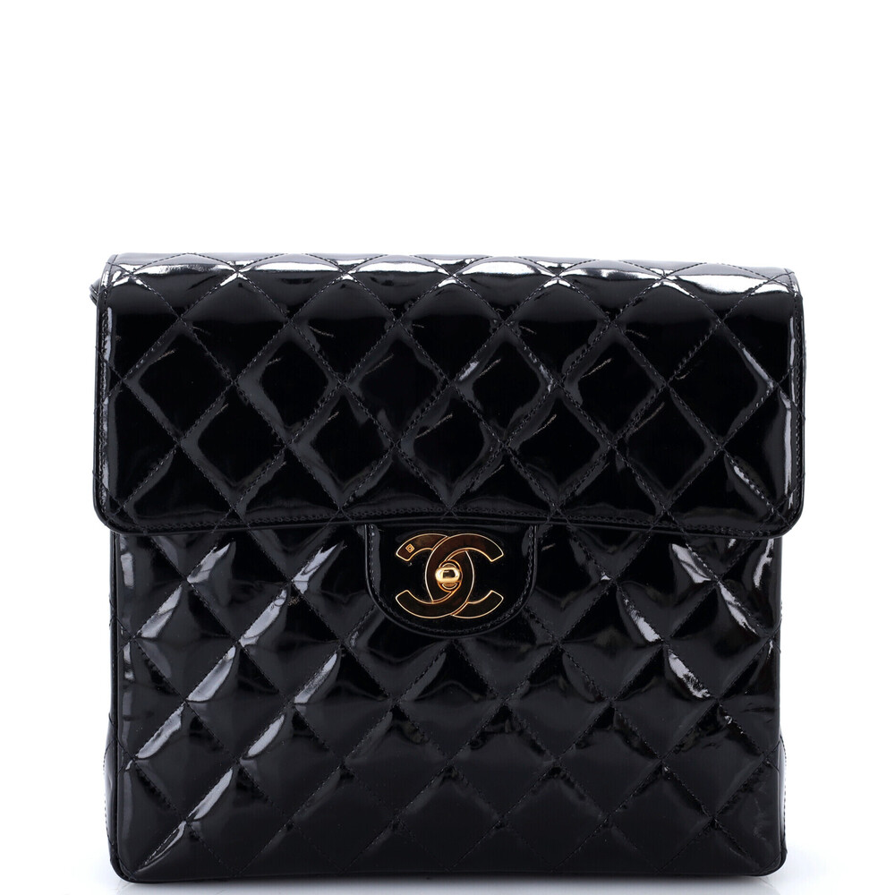 Chanel Medium Vintage Classic Flap Backpack Quilted Patent